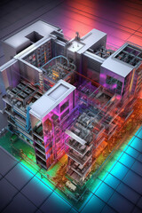 Leinwandbilder -  design and connectivity options for a database server deployment, providing a comprehensive overview for IT professionals.  Generative AI technology.