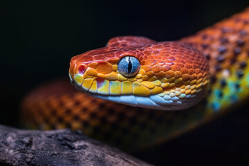 a viper snake closeup face, generative AI