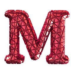 Red symbol with notches. letter m