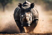 Running Big Rhino In The Savannah, Generative Ai