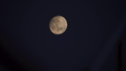 Wall Mural - Beautiful Bright Moon Reflected In The Calm Ocean. Close Up