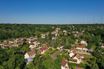 Wall Mural - aerial view on the city of Seine Port in Sein et Marne