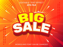 Big Sale Text Effect, Font Editable, Typography, 3d Text. Vector Template
