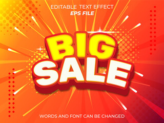 Wall Mural - big sale text effect, font editable, typography, 3d text. vector template