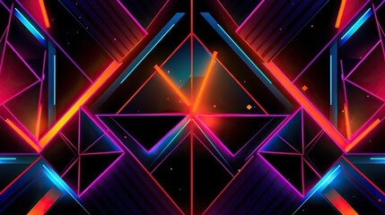 Wall Mural - Game background, ultraviolet neon square portal, glowing lines, virtual reality, abstract fashion background, violet