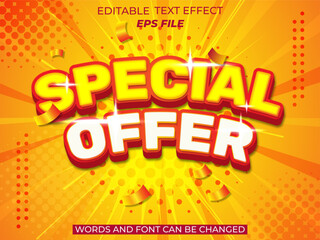 Wall Mural - special offer text effect, font editable, typography, 3d text. vector template