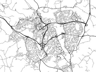 Wall Mural - A vector road map of the city of  Redditch in the United Kingdom on a white background.