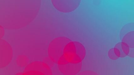 Wall Mural - Looped animated abstract blue and pink background of floating defocused particles