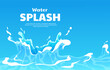© Mental Health - Water splashes background concept. Place for text and presentation. Poster or banner for website. Purity and cleanliness, freshness. Aqua and H2O liquid. Cartoon flat vector illustration