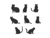Fototapeta Koty - Black cat silhouette. Vector illustration desing.