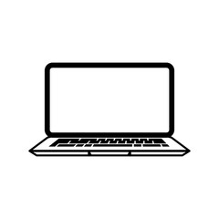 Wall Mural - laptop linear icon. black notebook symbol. laptop icon in flat design