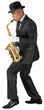 Saxophonist. Man playing on the saxophone