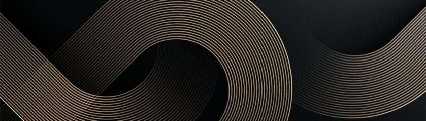 abstract gold geometric lines on dark background. geometric stripe line art design. modern luxury di