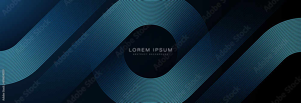 Dark blue abstract background with glowing geometric lines. Modern ...