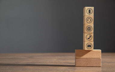 Canvas Print - contact symbols. e-mail marketing concept