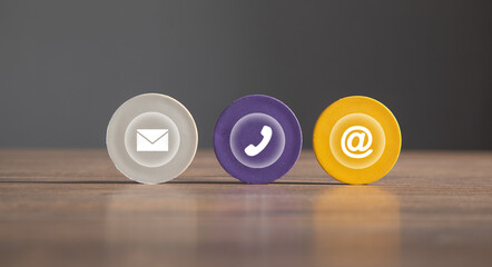 Canvas Print - contact symbols. e-mail marketing concept