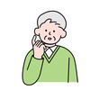 © studio.koon - Elderly Man Wondering, Simple Style Vector illustration.