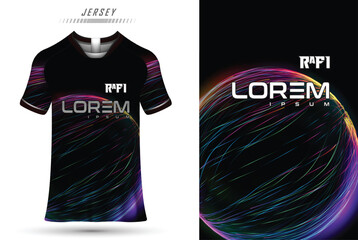 Fabric textile design for Sport t-shirt, Soccer jersey mockup for football club. uniform front view.