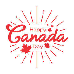 Wall Mural - Canada day fireworks, background, graphics, template, clipart, logo for party, poster, banner, sign, flag, greeting card, decoration, social media post, flyer, vector, printables, , isolated on white