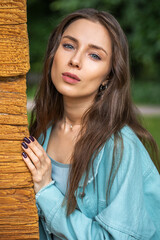 Wall Mural - Close up portrait of a young beautiful model