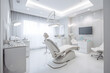 Modern Minimalist dental office with dental machine in the middle