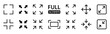 © SMUX - Full screen vector black icons. Set of full screen and exit full screen icon. Arrow mark icons. Scalability icons in flat style for web site, UI, mobile app. Vector illustration