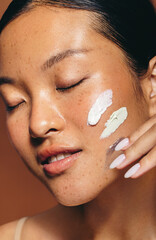 facial skincare with exfoliating cream