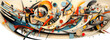 © ADDICTIVE STOCK - Generative AI illustration of multicolored abstract background with various shapes and colors representing different sizes forming bright ornament
