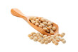 Soybean in wooden scoop isolated on transparent png