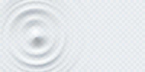 ripple, splash water waves surface from drop isolated on transparent background. white sound impact 