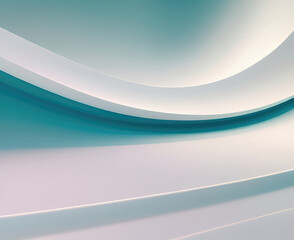 Poster - Blue and white color tone wavy curvy lines abstract background with 3d effect.