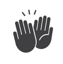 Two Hands Giving Five, Clapping Palms Icon.