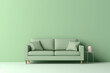 © JuanM - Isolated green sofa on a solid color copyspace background. Generative AI