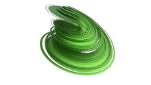Abstract 3d Animation, Rotating Green Twisted Shape, 4k Video, Loop