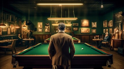 Wall Mural - Billard Player, Generative AI, Illustration