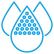 Water Salinity icon for measuring water quality. Simple vector blue symbol with thin lines isolated on transparent background