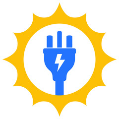 Canvas Print - Solar energy icon with electric plug