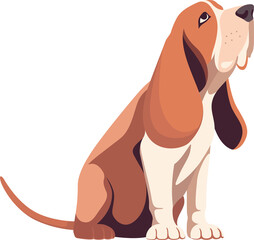 Sticker - Cute Basset Hound dog puppy cartoon