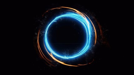 Wall Mural - Background with glowing circles. Blue energy circle. generative ai