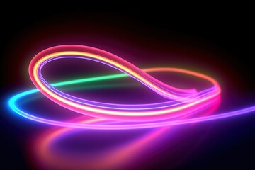 Wall Mural - Abstract blue background with glowing lines. Colorful neon light spectrum loop ultraviolet quantum light. generative ai