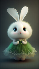 Sticker - white fairy rabbit Generative AI