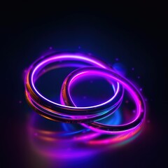 Wall Mural - Background with glowing circles. Magic neon rings. generative ai