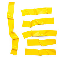 Crumpled Adhesive Tapes On White Background