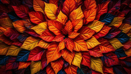 Wall Mural - Vibrant autumn foliage creates organic beauty in nature backdrop generated by AI