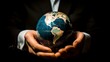 © Moritz - A businessman holds a global business globe, interconnected with a network, while focusing on digital marketing strategies and innovative solutions. Utilizing business development technology, this ind