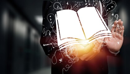 Wall Mural - Concept of education. man and book image