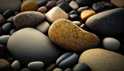 Poster - heart shaped stones wallpaper background