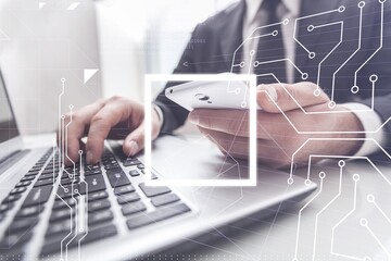 Ai chat concept, programmer coding on computer
