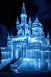Castle in the night sky. AI generated art illustration.
