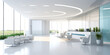 Minimalist modern medical office hospital interior mock up with big windows banner